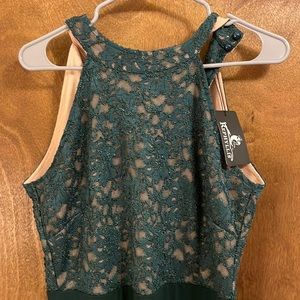 Emerald green halter gown size L